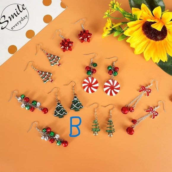 New Christmas Earrings Set Snowman Dangle Drop Earrings Christmas Tree J… - Picture 6 of 11